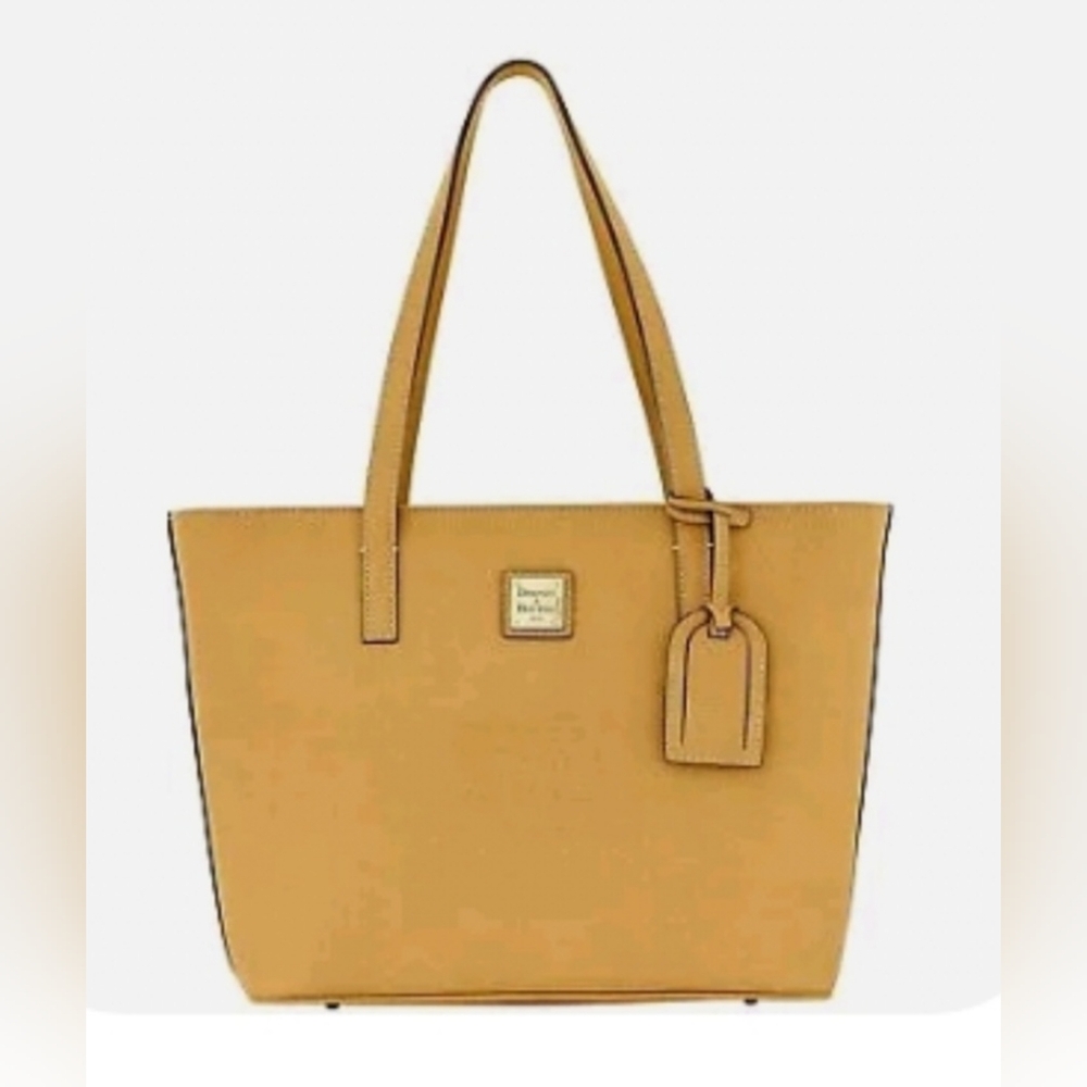 New Dooney & Bourke CAMEL Saffiano Leather Charleston Tote